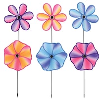 Multicolor Flower-Shaped Pinwheels, 21 in. — Dollar Tree