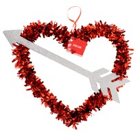 Red Tinsel Hearts with Cupid Arrows — Dollar Tree
