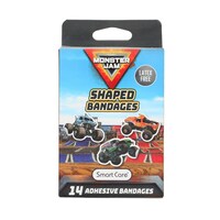 Smart Care Monster Jam Truck-shaped Bandages, Assorted Designs, 14-Piece Pack. — Dollar Tree