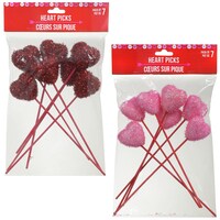 Tinsel Heart Picks — Dollar Tree (SKU 247917)