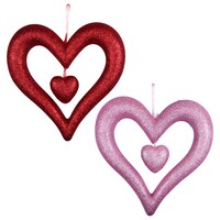 Valentine's Foam Glitter Double Hearts, 9.125x9.375 in. — Dollar Tree