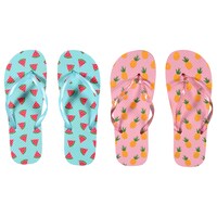 Ladies' Fruit Printed Rubber Flip-Flops — Dollar Tree (SKU 288557)
