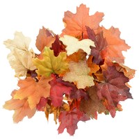 Floral Garden 6-Stem Mixed Burlap Maple Leaf Bushes, 14 in. — Dollar Tree