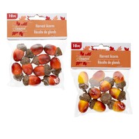 Seasonal Collection Diy Decorative Harvest Acorns, Assorted Colors, 10-Piece Pack. — Dollar Tree