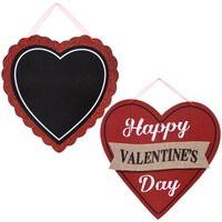 Valentine Red and Black Wooden-Heart Wall Decorations, 10.5 in. — Dollar Tree penny item