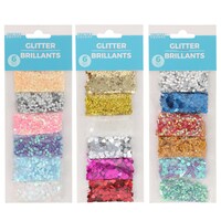 Crafter's Square Glitter, Assorted Styles And Colors, 6-Piece Pack. — Dollar Tree