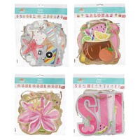 Summer Luau Glittery Paper Banners, 7 ft. Strands — Dollar Tree