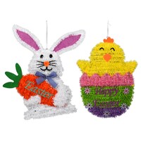 Easter Tinsel Wall Decorations, 16x15 in. — Dollar Tree penny item