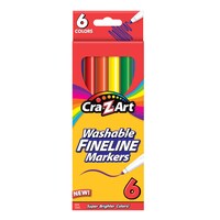 Cra-Z-Art Washable Fineline Markers, Assorted Colors, 6-Piece Pack. — Dollar Tree