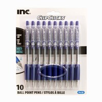 Inc. Clipclicks Ball Point Pens, 10-Piece Pack. — Dollar Tree