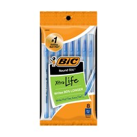Bic Round Stic Xtra Life Blue Ballpoint Pens, Medium Point (1.0mm), 8-Count — Dollar Tree