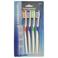 Ultra Soft Toothbrushes with Travel Caps, 4-Count. Packs — Dollar Tree