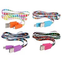 Colorful Striped Micro USB 2.1 AMP Cables, 39-in. — Dollar Tree (SKU 344109)
