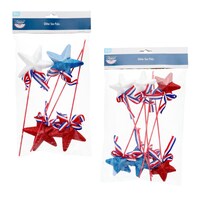 Patriotic Glitter Star Pick, 4-Count. Pack — Dollar Tree