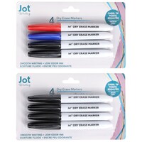 Jot Dry-Erase Markers, Assorted Colors, 4-Piece Pack. — Dollar Tree