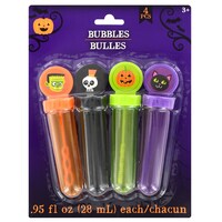 Halloween Bubble Tubes with Wands, 4-ct. Packs — Dollar Tree (SKU 240499)