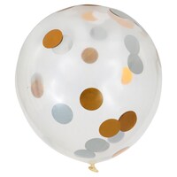 Latex Balloons with Silver and Gold Confetti, 6-ct. Packs — Dollar Tree (SKU 306011)