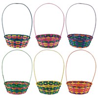 Multicolored Hinged Bamboo Easter Baskets, 9.5x7x15.25-in. — Dollar Tree (SKU 341157)