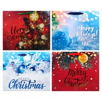 Christmas House Large Gift Bags, 12x10x5 in. — Dollar Tree
