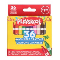 Playskool Assorted Colors Washable Crayons, 36-Count. Pack. — Dollar Tree