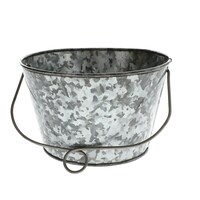 Floral Garden Round Metal Planters with Handles — Dollar Tree