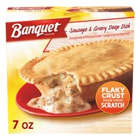 Banquet Sausage and Gravy Deep Dish Pot Pie, Frozen Meal, 7 oz. — Dollar Tree