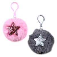 Pom Pom Key Chains with Stars, 2.625 in. — Dollar Tree (SKU 308189)