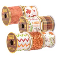 Decorative Autumn Harvest Ribbon, 3-yd. Spools — Dollar Tree (SKU 256997)