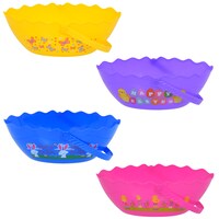 Oval Printed Plastic Easter Baskets with Scalloped Tops — Dollar Tree penny item