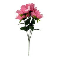 Floral Garden 5-Stem Artificial Pink Rose Bush — Dollar Tree