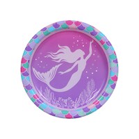 Mermaid Party 7-in. Round Paper Plates, 20-ct. Packs — Dollar Tree penny item