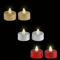 Luminessence Glittery Round LED Tealight Candles, 2-Count. Packs — Dollar Tree