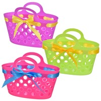 Oval Plastic Baskets with Ribbons — Dollar Tree (SKU 192562)
