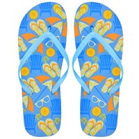 Ladies' Light Blue Beach Prints Rubber Flip-Flops — Dollar Tree (SKU 251913)
