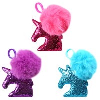 Unicorn Shaped Pom Pom Bag Decor, 2.75x2.75x4.75 in. — Dollar Tree penny item