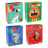 Wild Animal Printed Large Birthday Gift Bags, 12x10x4.5 in. — Dollar Tree
