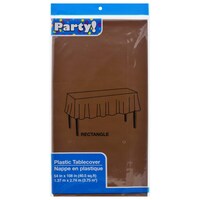 Rectangular Brown Plastic Table Covers, 54x108 in. — Dollar Tree (SKU 196359)