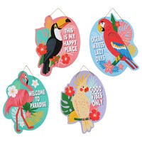 Summer Luau Tropical Creature Hanging Wall Signs with Sentiments, 12.25x10.25 in. — Dollar Tree