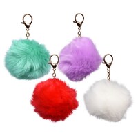 Colorful Pom-Pom Keychains, 3 in. — Dollar Tree (SKU 262942)