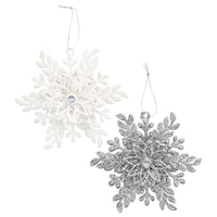 Christmas House Glittery Snowflake Ornament, Assorted Colors — Dollar Tree