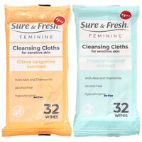 Sure & Fresh Feminine Wipes, 1-Count. — Dollar Tree
