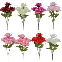 Floral Garden 6-Stem Artificial Rose Bushes, 16.5x6.875 in. — Dollar Tree