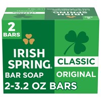 Irish Spring Original Deodorant Bar Soap for Men, With Flaxseed Oil, 12 Hour Fresh Deodorant Soap, 3.2 oz. Bar (2 Pack.) — Dollar Tree