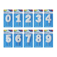 White Birthday Number Candle, Assorted Numbers, 1-Count. — Dollar Tree