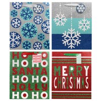 Christmas House Whimsical Glittery Gift Bags, 5x12x10 in. — Dollar Tree