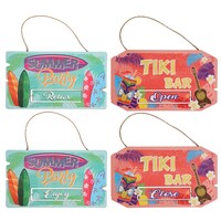 Summer and Tiki Themed Reversible Hanging Signs, 11.75x6.75 in. — Dollar Tree