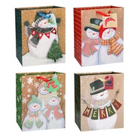 Voila Christmas Large Snowman Traditional Gift Bag. Assorted Designs. — Dollar Tree