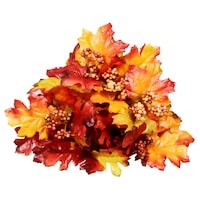 Floral Garden 6-Stem Maple Leaf and Oak Leaf Bushes with Berries, 13 in. — Dollar Tree