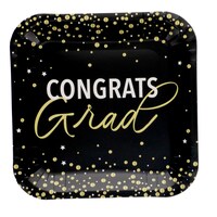 Graduation-themed Square Plate, 12-ct. 9-in. — Dollar Tree (SKU 366254)