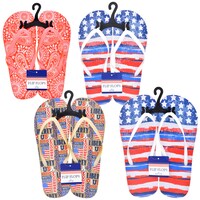 Ladies' Patriotic Rubber Flip-Flops — Dollar Tree (SKU 237557)